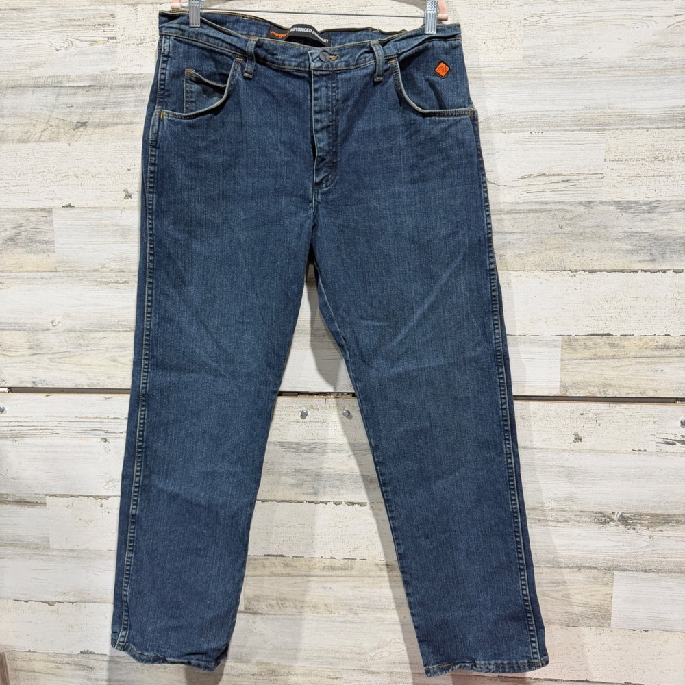 Wrangler FR Jeans Men 36x30 Blue Advanced Comfort Flame Resistant HRC2 Work
